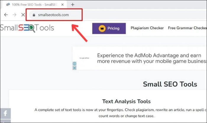 Truy cập vào trang web SmallSEOTools để bắt đầu tải video
