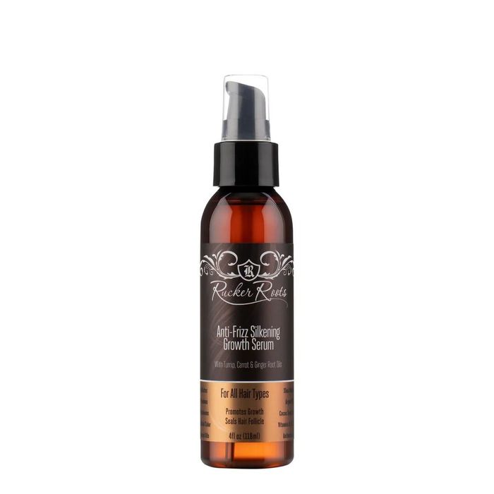 The bottle of anti-frizz growth serum