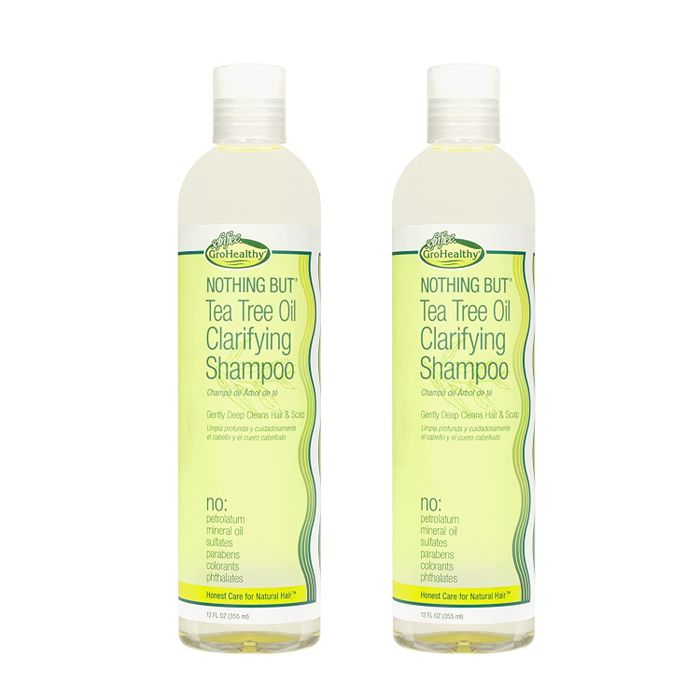 The bottles of tea tree oil clarifying shampoo