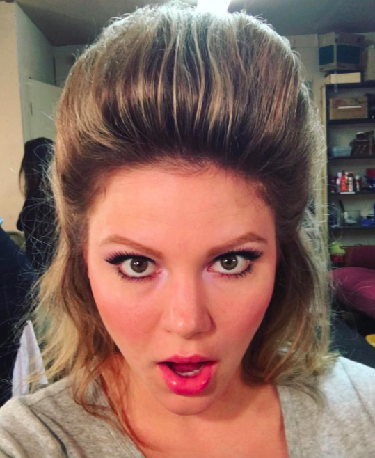 The reviewer's hair styled with the brush