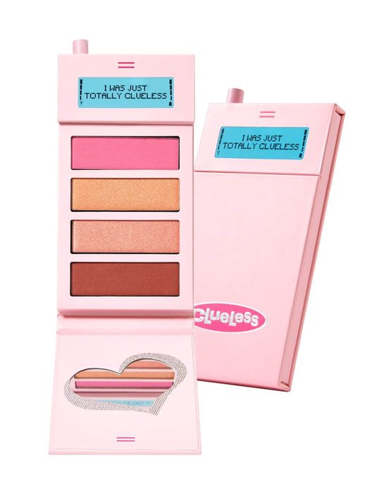The four vibrant shades inside a pink cell phone-shaped case.