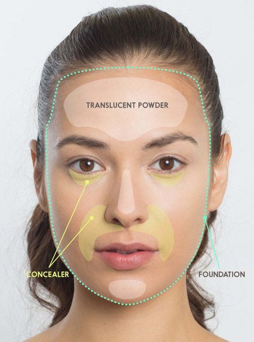 The mapped-out guide on a model's face