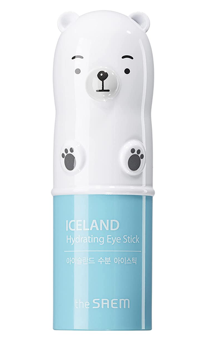 The polar bear-shaped packaging of the product.