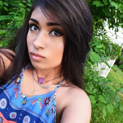 A reviewer showcasing a complete makeup look.
