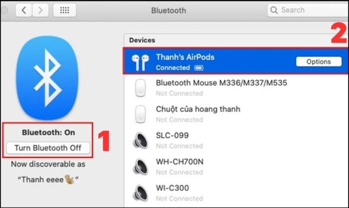 Kích hoạt tính năng Bluetooth
