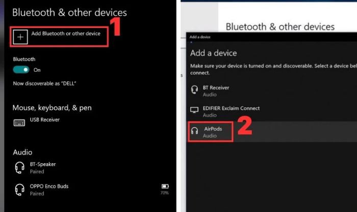 Vào mục Add Bluetooth or other device
