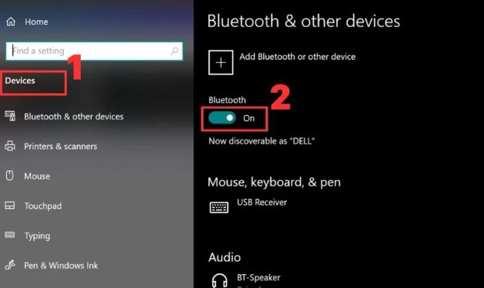 Trong mục Bluetooth & other devices