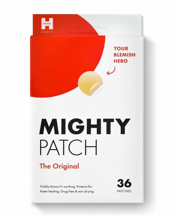 The red and white box containing 36 patches.