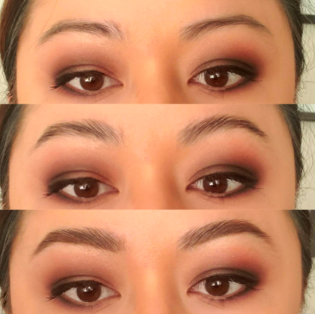 A collection of customer review photos showcasing their eyebrows before and after using the soap.