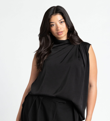 Model wearing the top in black