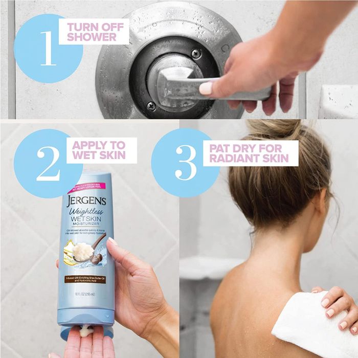 A step-by-step guide to applying the wet skin moisturizer