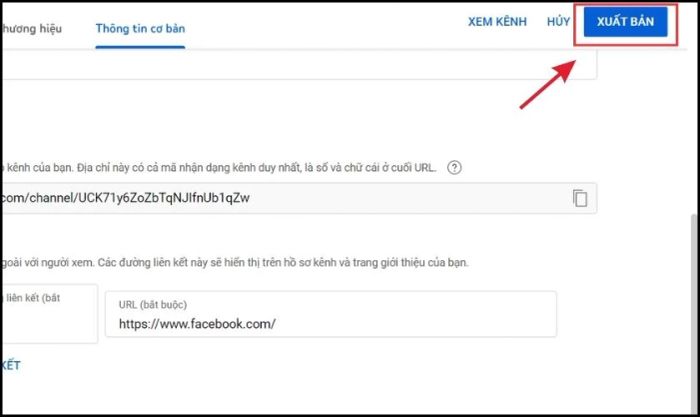 Chọn Xuất bản để hoàn tất
