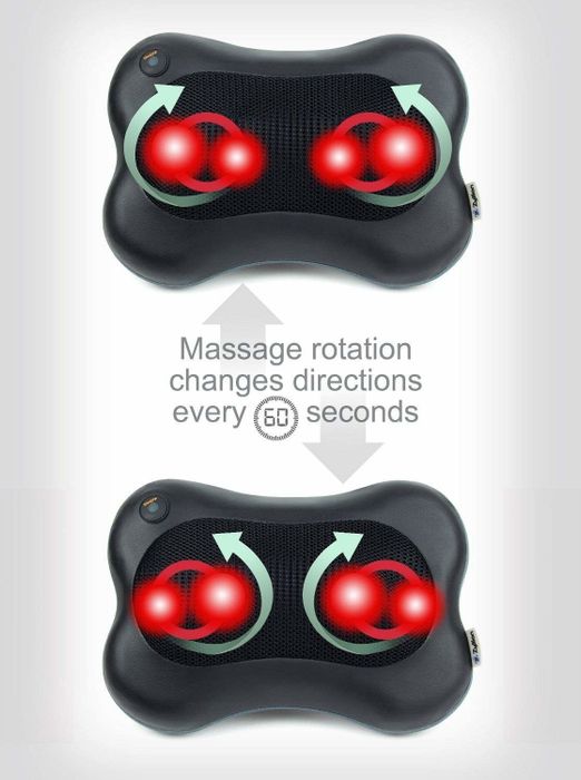 This massager rotates every 60 seconds, offering a soothing, alternating motion for a deeply relaxing experience.
