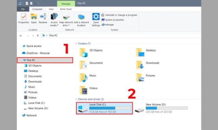 Nhấn phím Windows + E để mở File Explorer