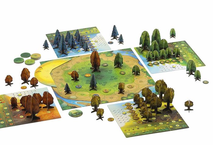A game board adorned with trees