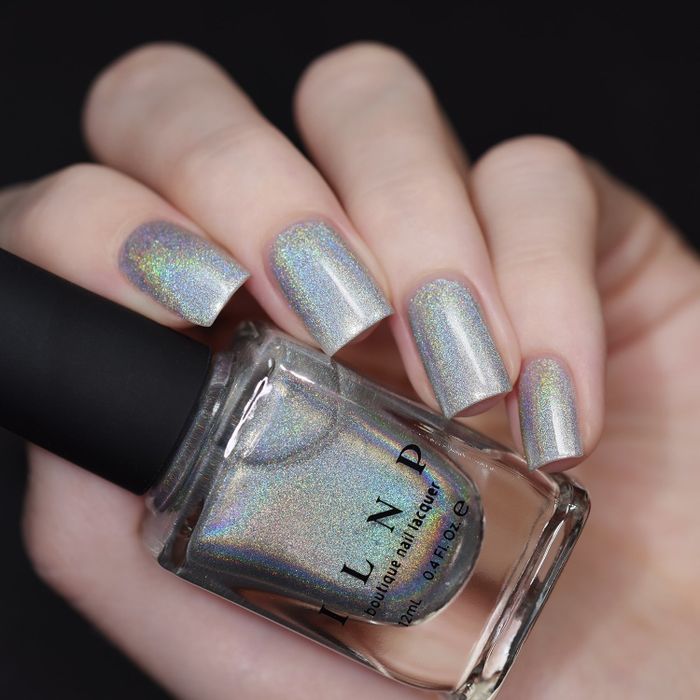 holographic silver nail polish