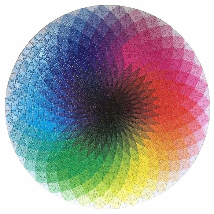 A round puzzle with a gradient design