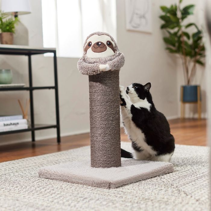 sloth-shaped scratching post