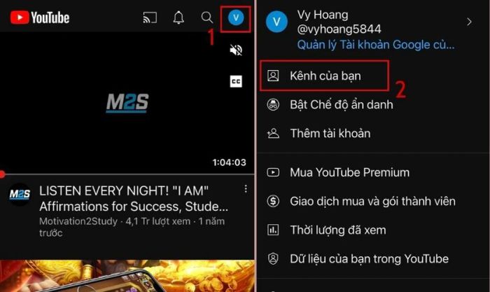 Hướng dẫn đổi tên kênh YouTube trên điện thoại