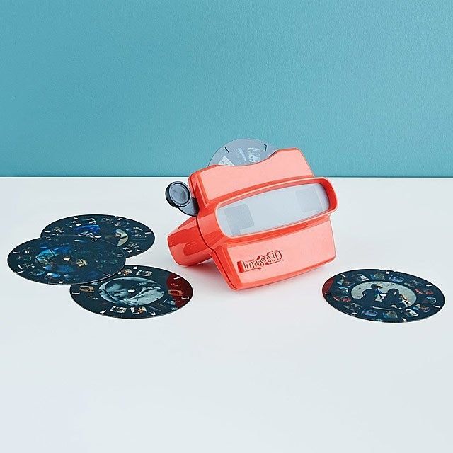 four reels with images on them placed next to a reel viewer