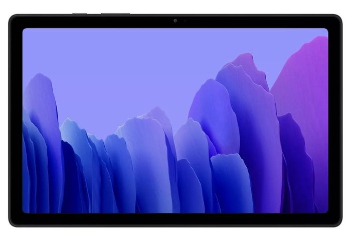 The sleek rectangular tablet showcasing its 10.4-inch display screen.