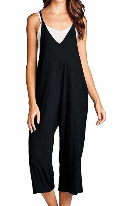 A model showcasing the sleeveless cami jumper