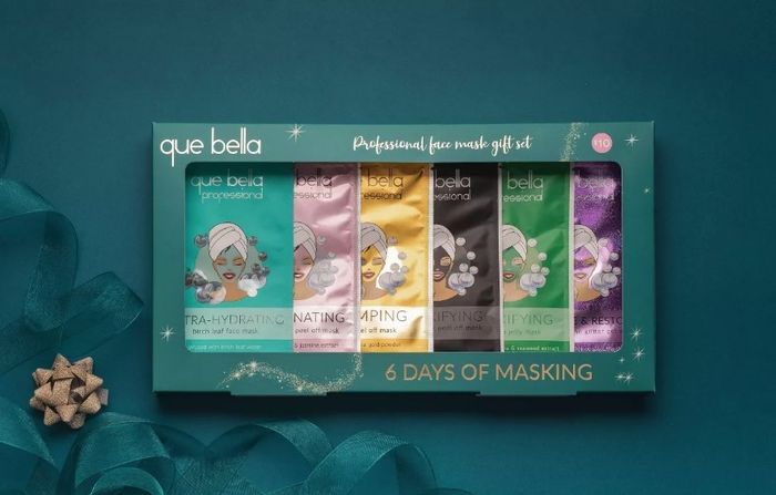 A gift set containing six different face masks