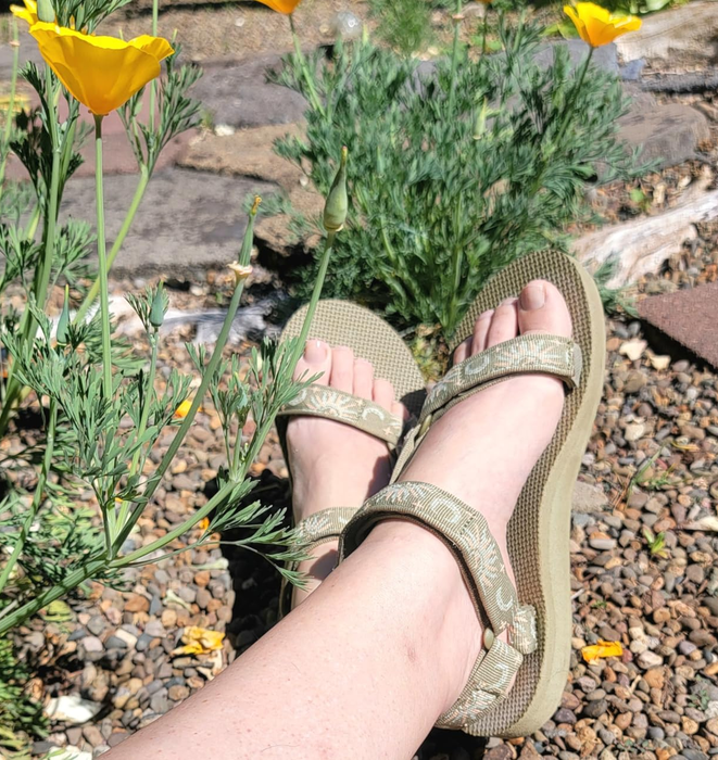 Another reviewer rocking the Sun and Moon Aloe Teva sandals