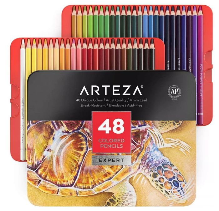 A 48-piece professional colored pencil set