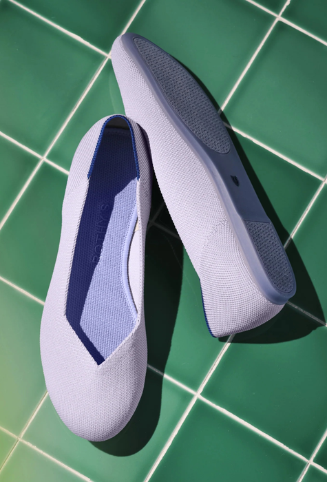 The lavender Rothy's flats.