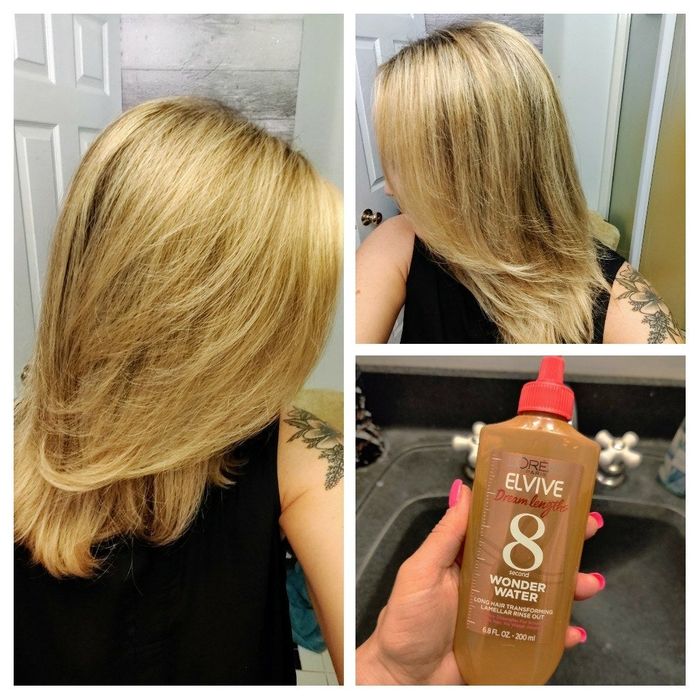 Reviewer displaying the stunning results of using Wonder Water