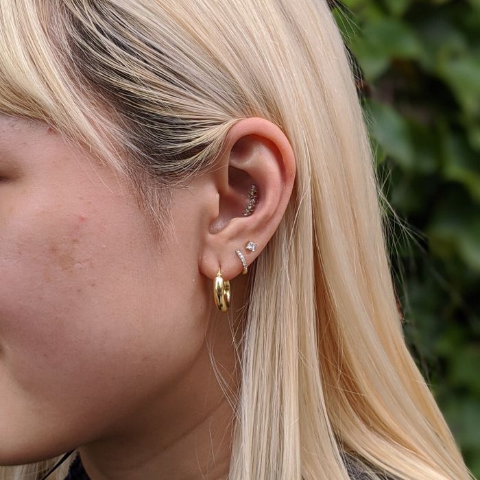 Mytour editor sporting the earrings