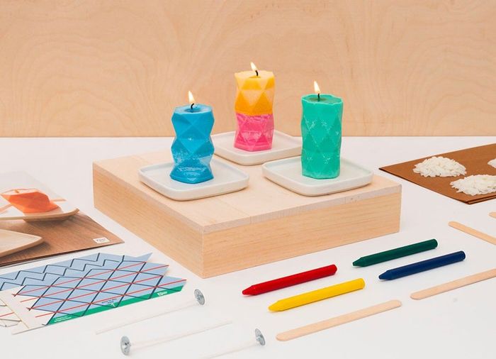 three beautifully crafted candles