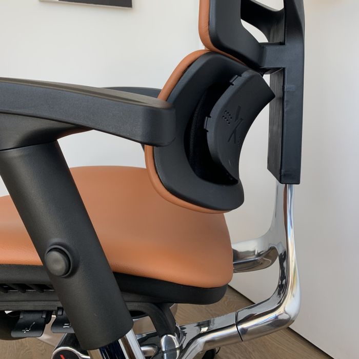A close-up view of the chair's back support design.