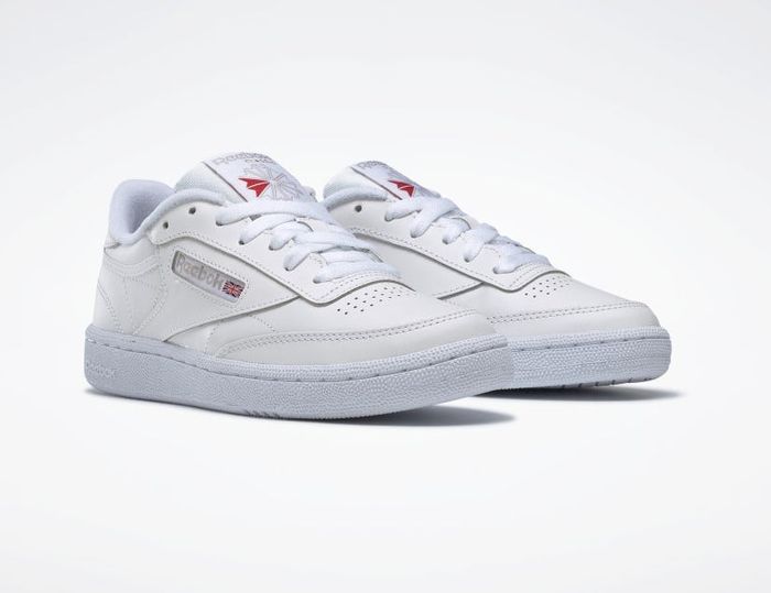 The white sneakers.