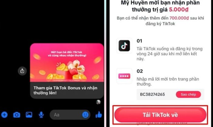 Nhấn vào để tải TikTok về
