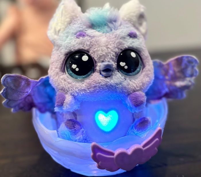 Hatchimals stuffed toy inside its egg packaging