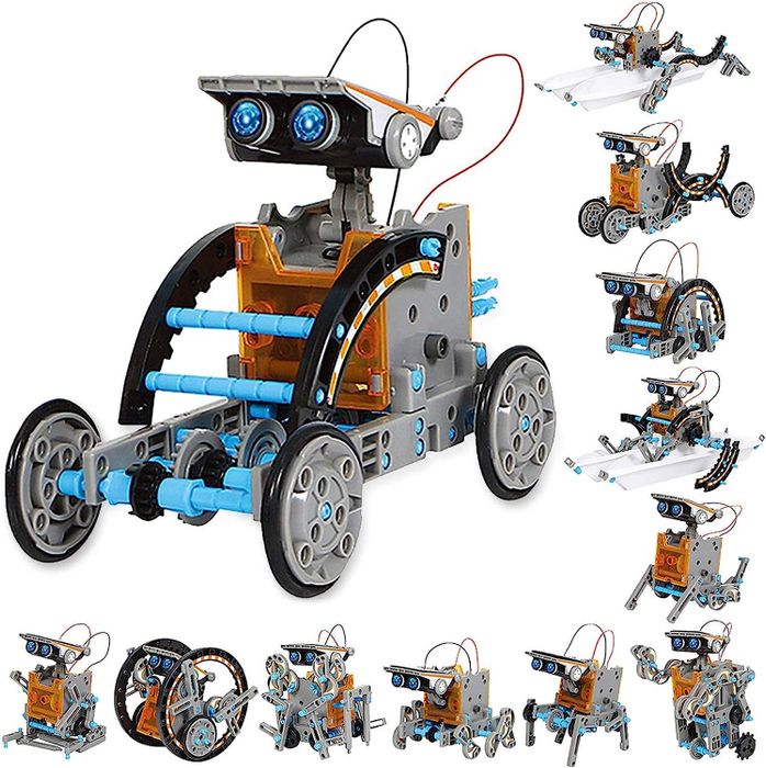 Robot with all twelve design options displayed
