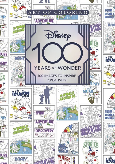 The cover of the Disney 100 coloring book