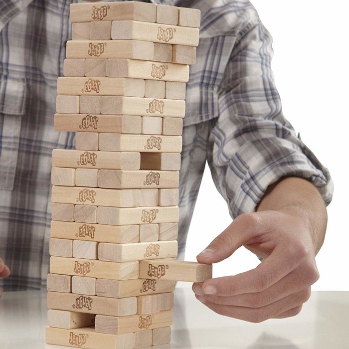 A tower of wooden blocks