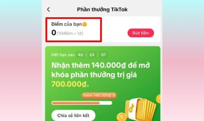 Số điểm quy đổi thành tiền thưởng