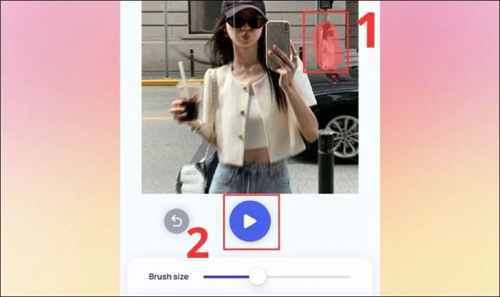 Chọn biểu tượng như trong hình để xóa đối tượng.