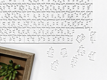 A section of the puzzle fully assembled