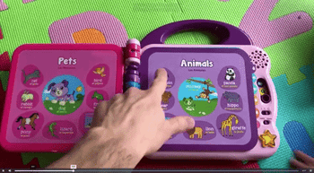 A reviewer's gif showing how the book works in action
