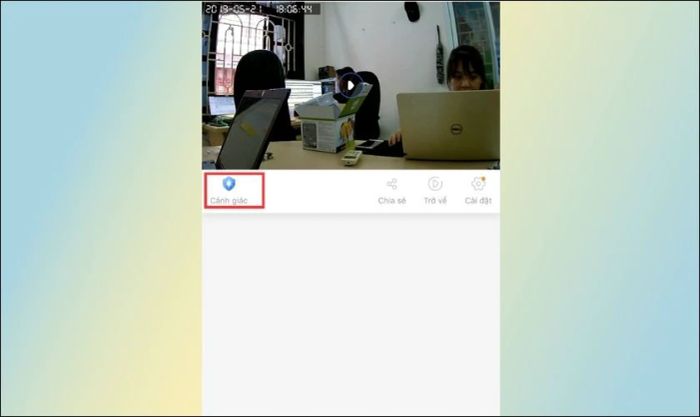 Quay lại trang chủ và chọn vào Cảnh giác