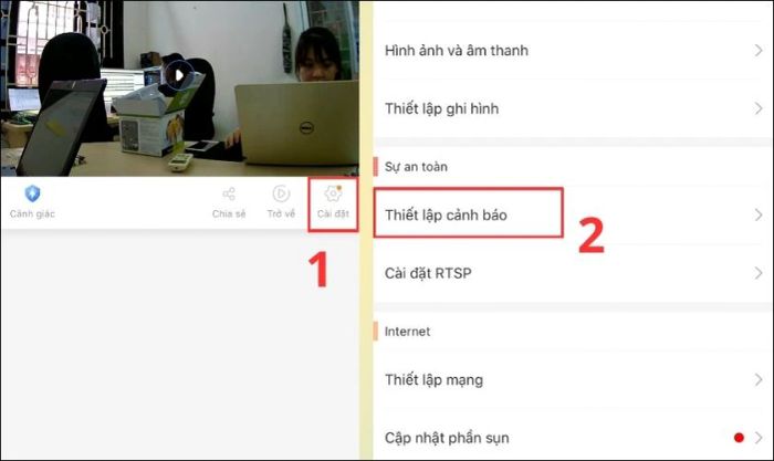 Kích hoạt chế độ báo động chống trộm trên camera Yoosee