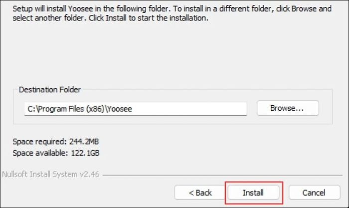 Nhấn vào Install để bắt đầu cài đặt.