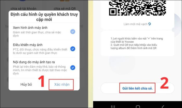 Nhấn vào Xác nhận, sau đó chọn Gửi liên kết chia sẻ