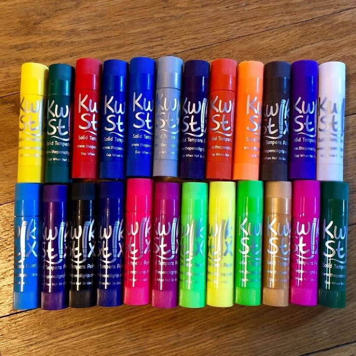 Reviewer's photo showcasing the tempera paint sticks