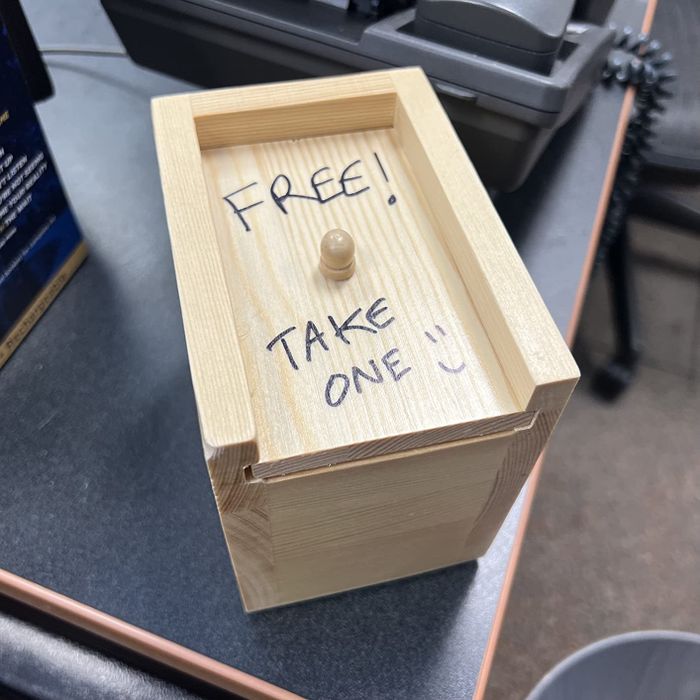 a closed box labeled by a reviewer